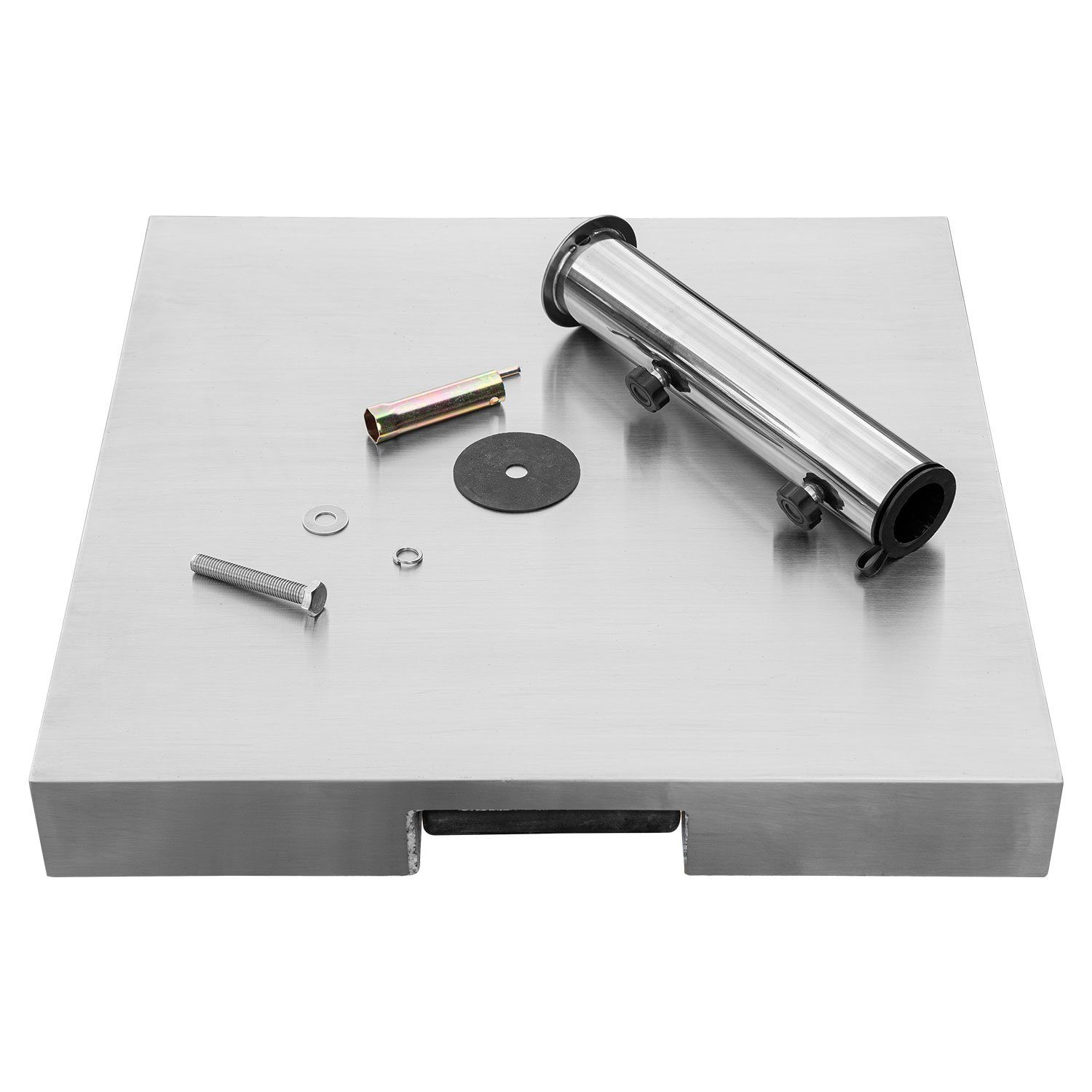 anndora Betonschirmständer Sonnenschirmständer rollbar mit Handgriff max. 48mm + Edelstahlhaube