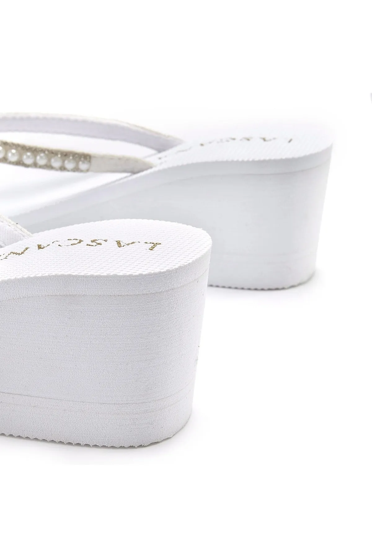 LASCANA  Sandalette - Weiß - Keilabsatz