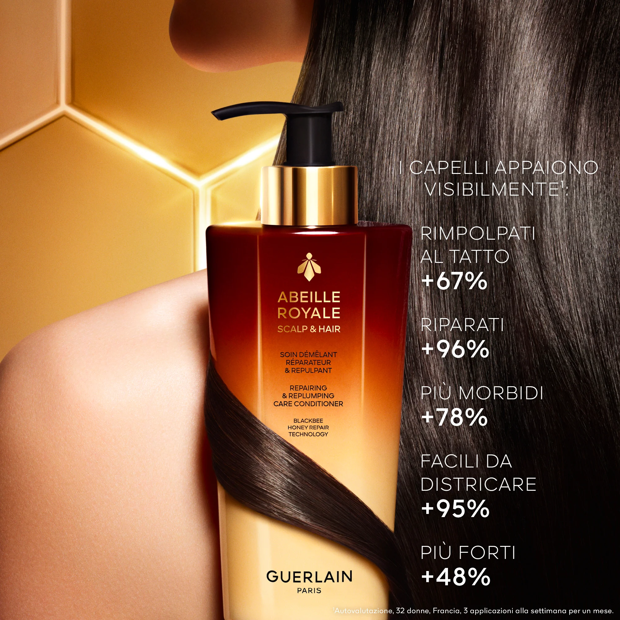 Balsam de îngrijire reparator și reîncărcător pentru scalp și păr Abeille Royale - Balsam hidratant pentru păr, Balsam reparator pentru păr