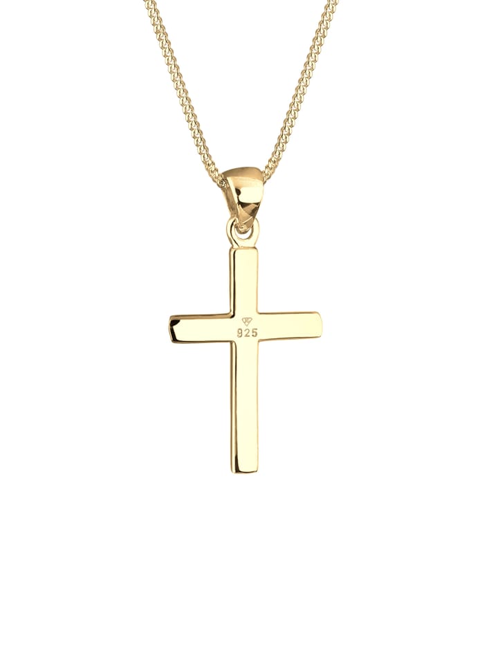 Elli Halskette 925 Sterling Silber Kreuz in Gold günstig kaufen