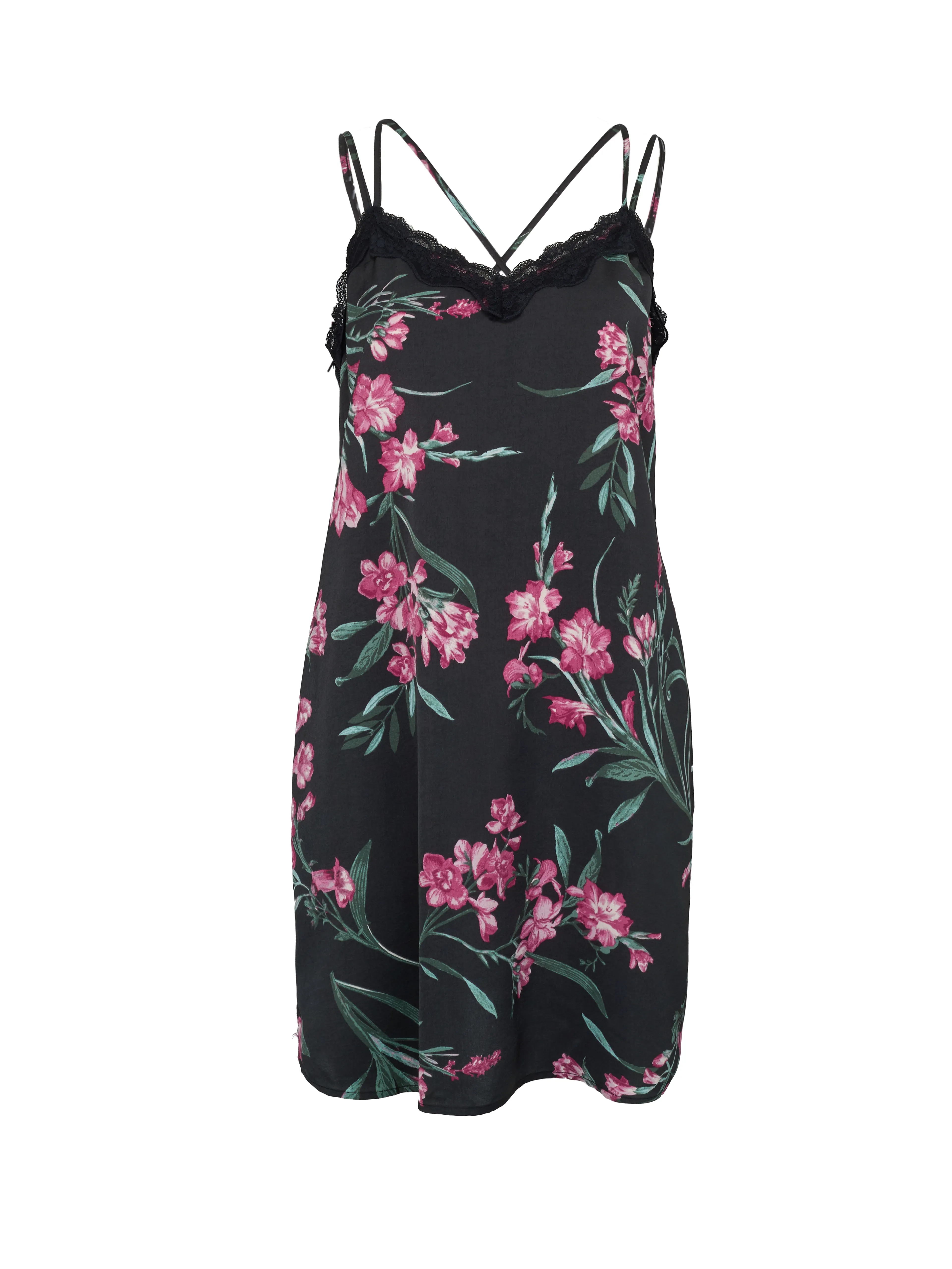 Schwarzes Damen-Satin-Nachthemd ORSAY