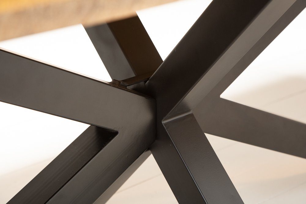 riess-ambiente Esstisch GALAXIE 160cm natur / schwarz, Massivholz · Sternen-Gestell · Industrial · Mangoholz