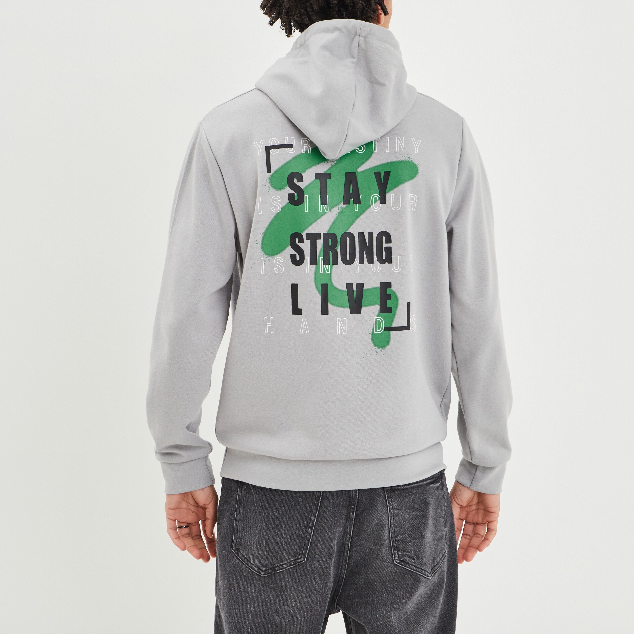Sweat à capuche hoodie Liberto gris clair homme | La Halle