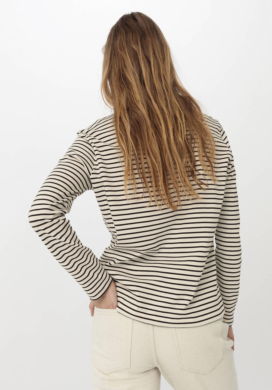Langarm-Ringelshirt aus reiner Bio-Baumwolle