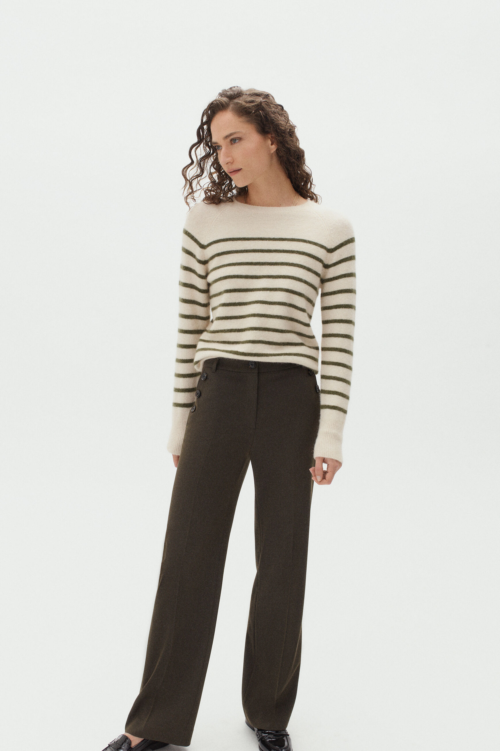 pull fabian vert kaki femme