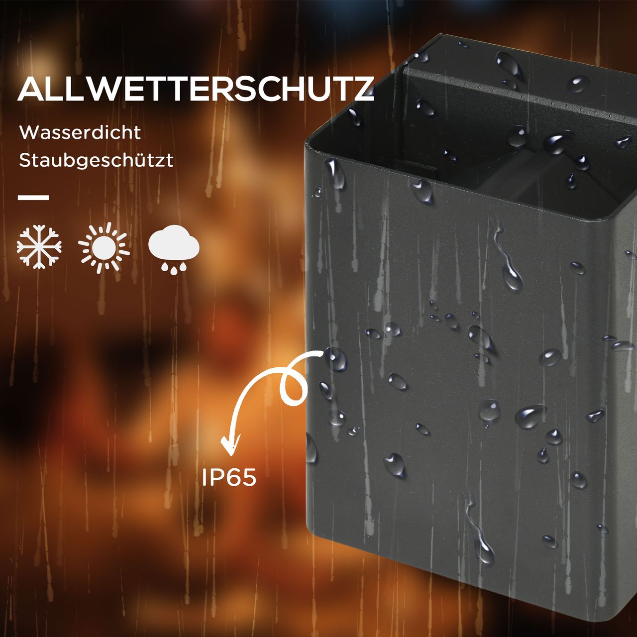 Outsunny Wandleuchte Außenleuchte LED Gartenleuchte IP65 Wasserdichte, Alu