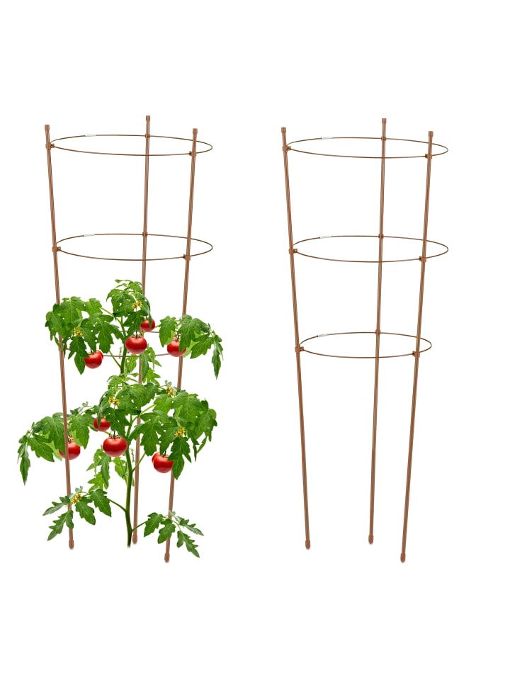 relaxdays 2 x Rankhilfe in Braun - (H)76 x Ø 28 cm günstig kaufen onesize