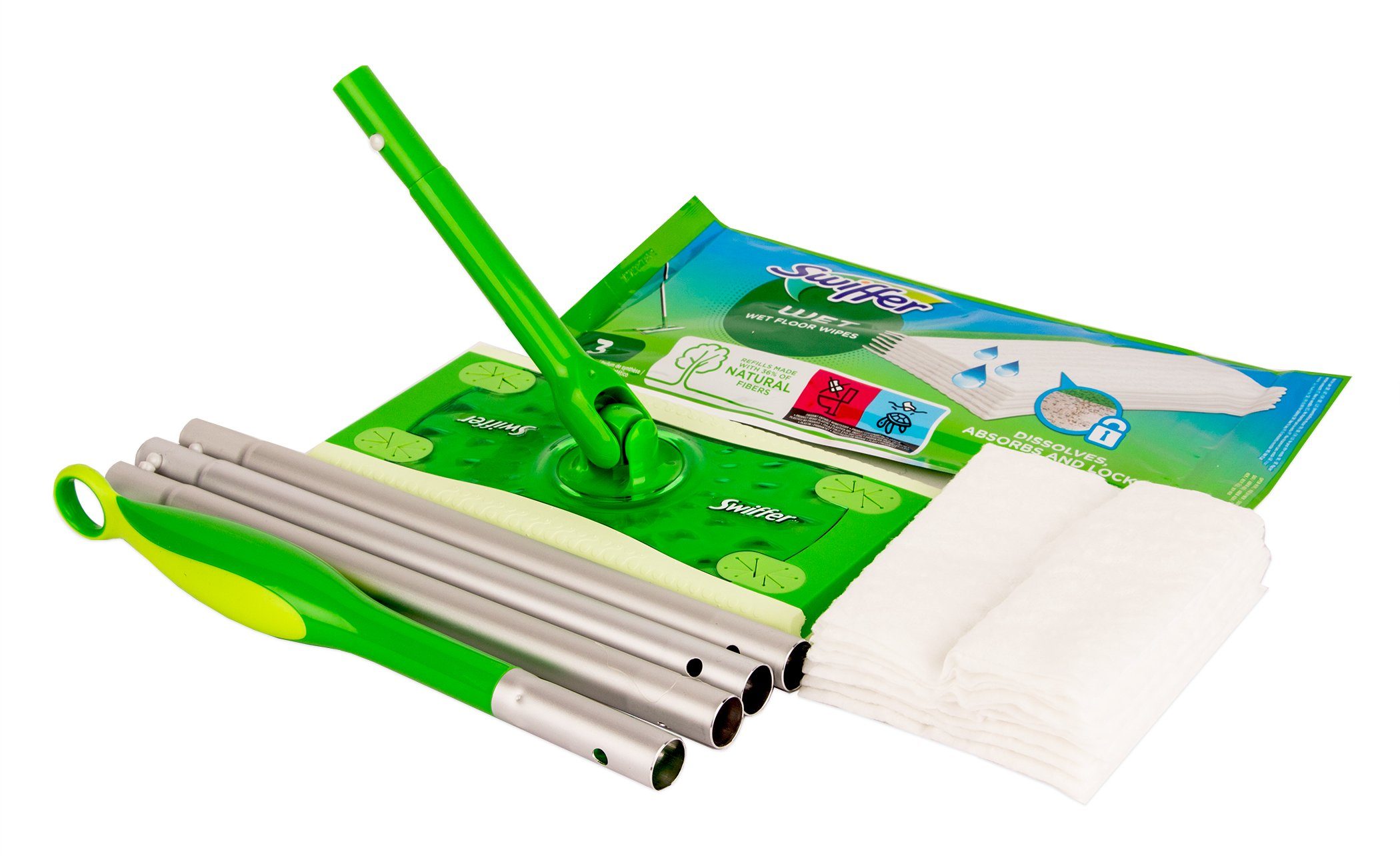 Swiffer Staubbesen Swiffer Starter Set Bodenwischer und Bodentücher (Stab + 11 Tücher)