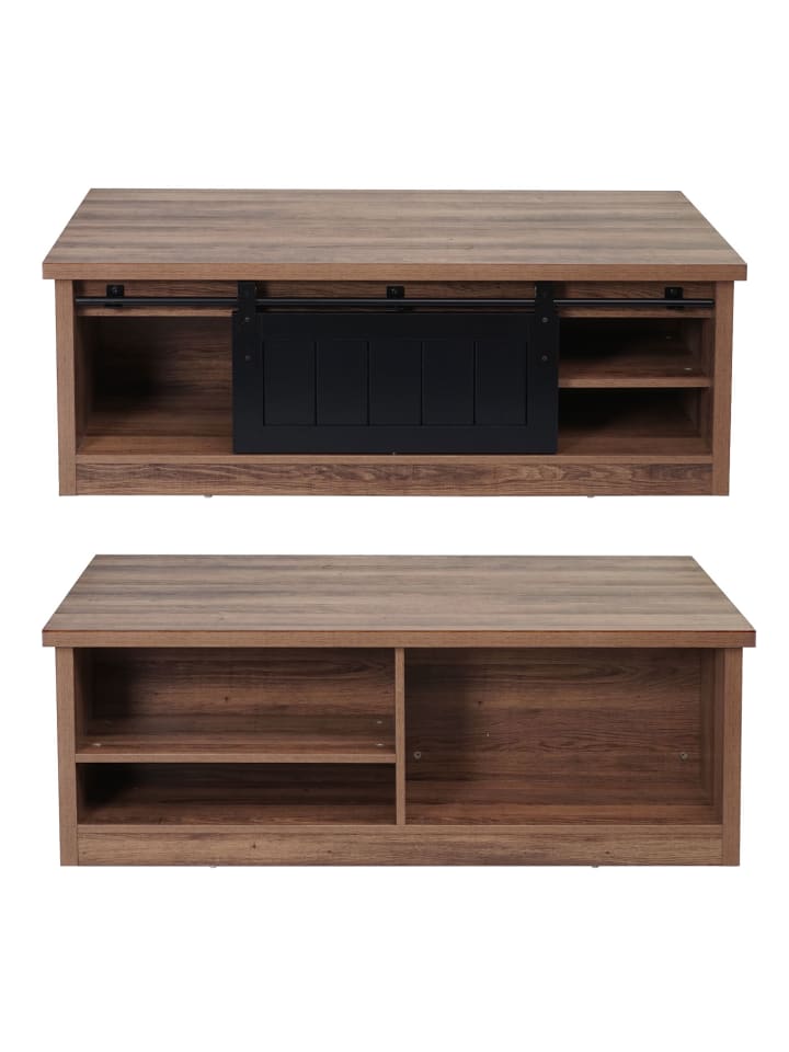 MCW Couchtisch K75 mit Schiebetüre und 6 Staufächer, Braun günstig kaufen onesize