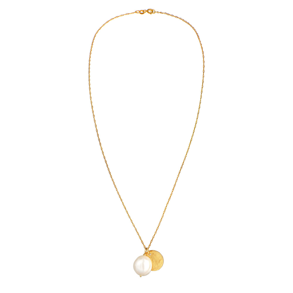 Elli PREMIUM Elli PREMIUM Collier Femmes Pendentif Plaquette Organic avec perle d'eau douce en collier