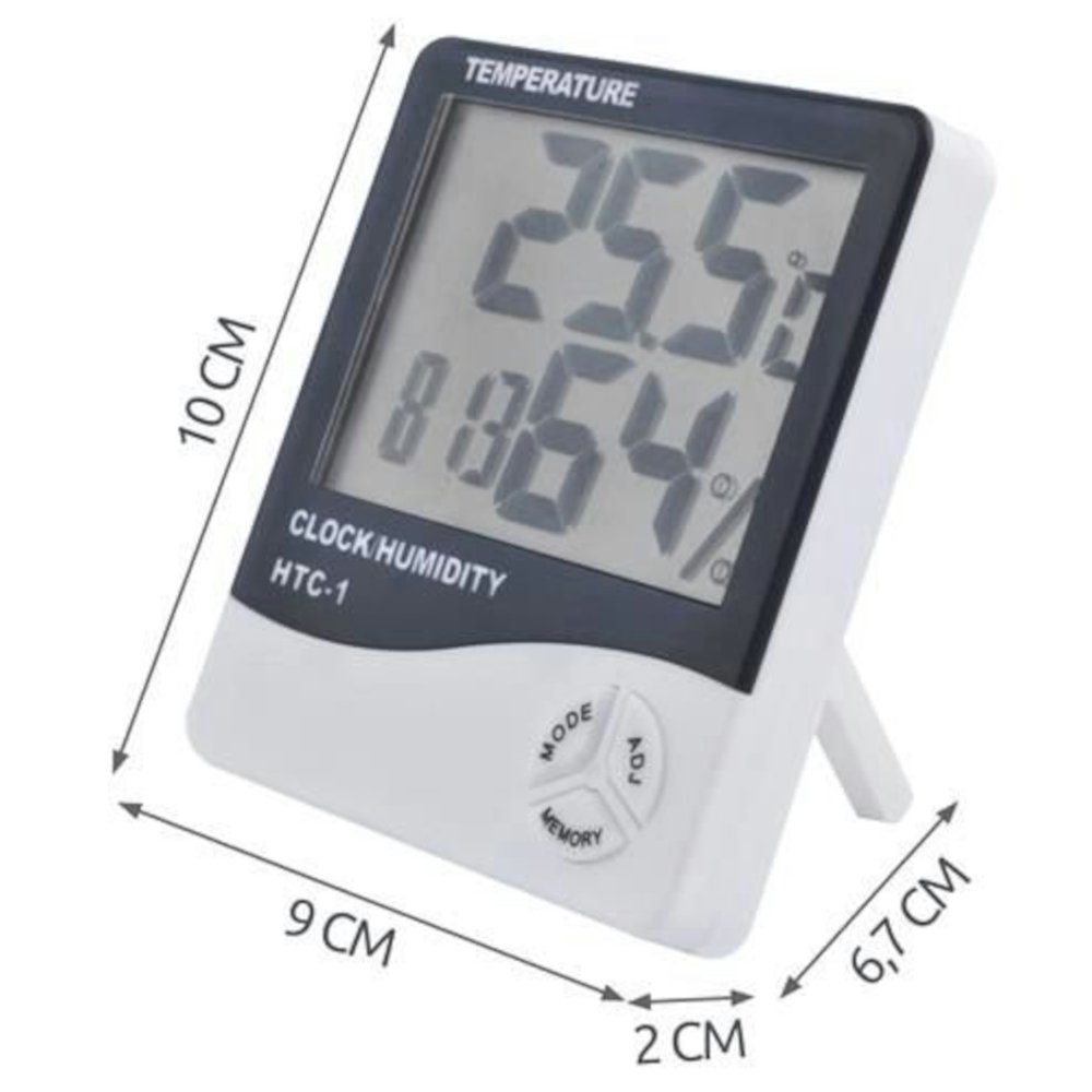 ISO TRADE Thermometer Wetterstation (Innensensor, Uhr Datum Luftfeuchtigkeit Digital)