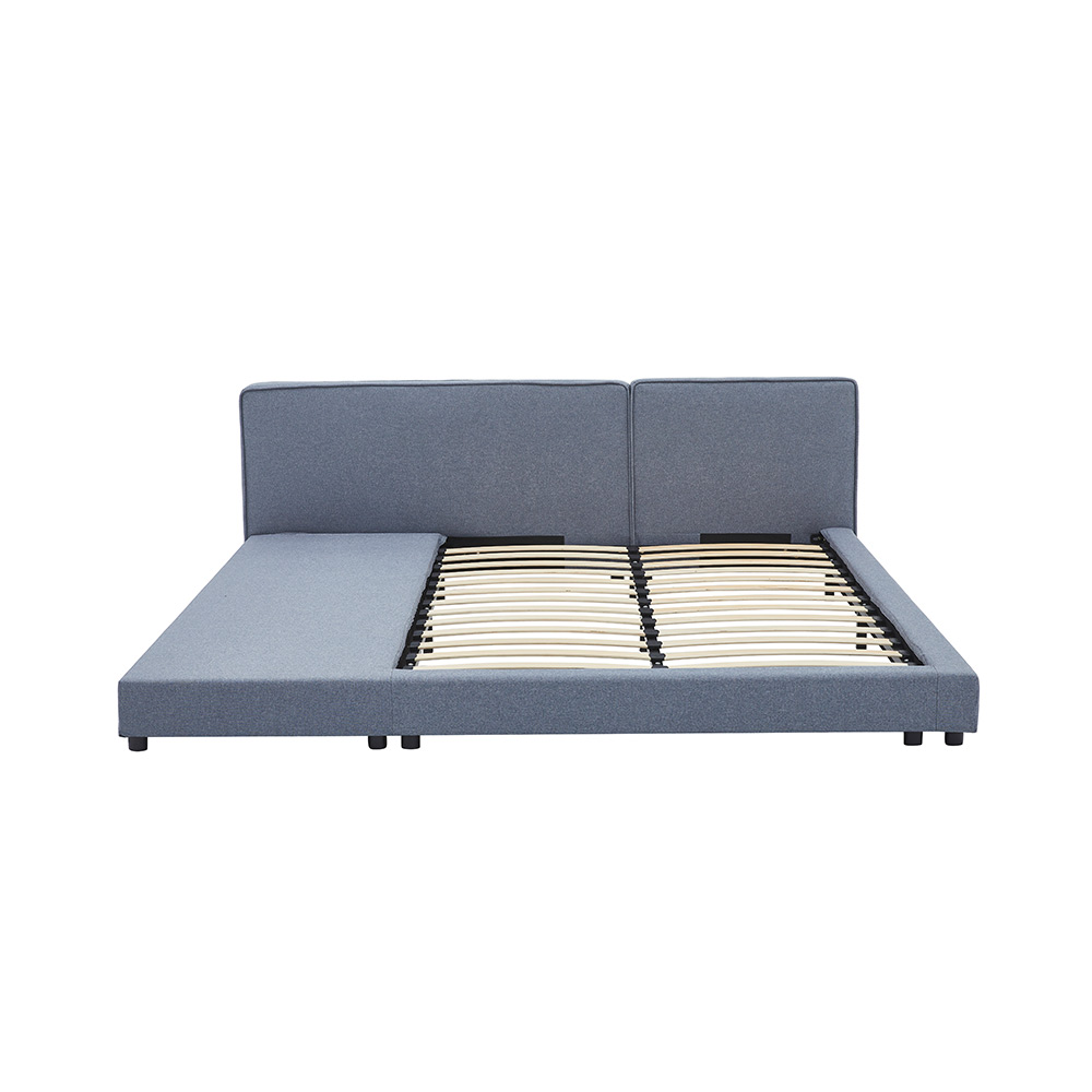 Home Deluxe HOME DELUXE Bett mit Ablage GALAXIS Grau - 140 x 200 cm