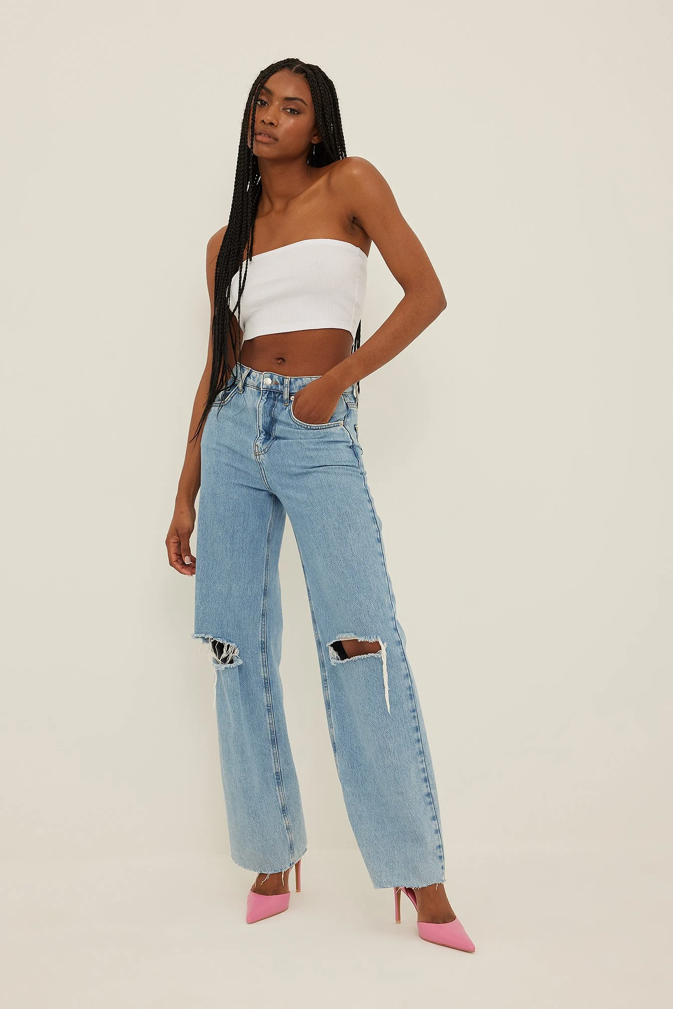 Kurzes, geripptes Tube-Top