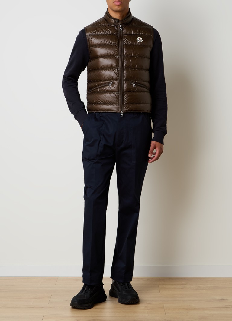Gilet trapuntato Moncler Gui con imbottitura in piuma e logo