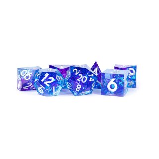Handcrafted Sharp Edge Resin Dice Set: Oceanic Flare (7)
