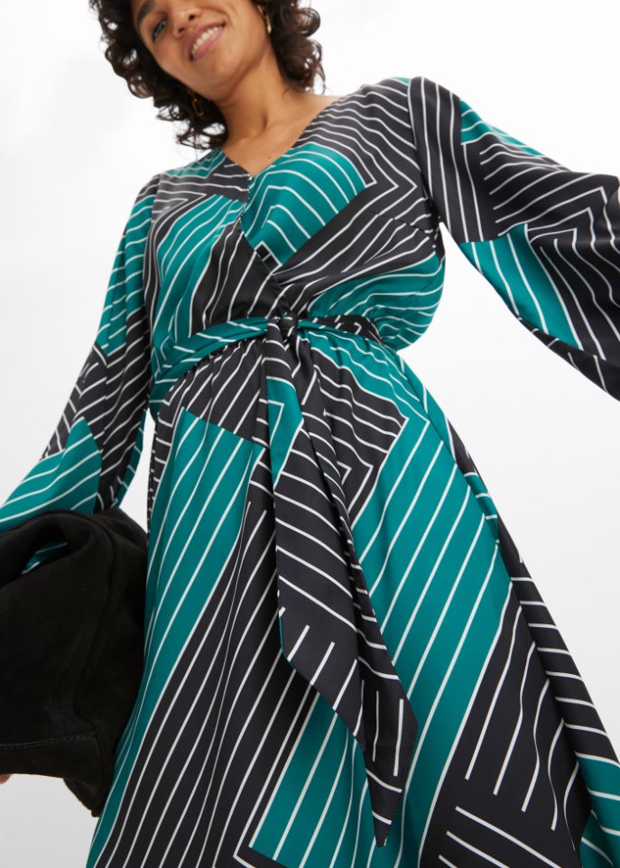 bedrucktes Satin-Midikleid