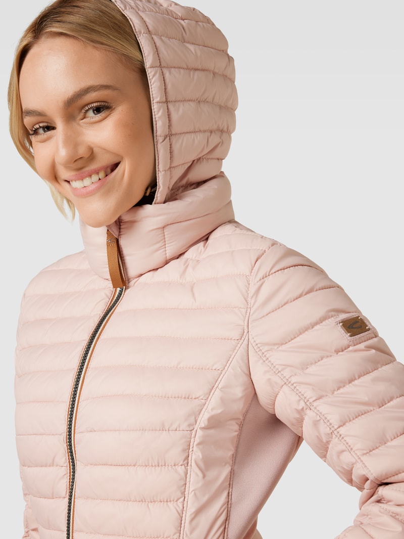 Steppjacke mit Label-Details in rosé