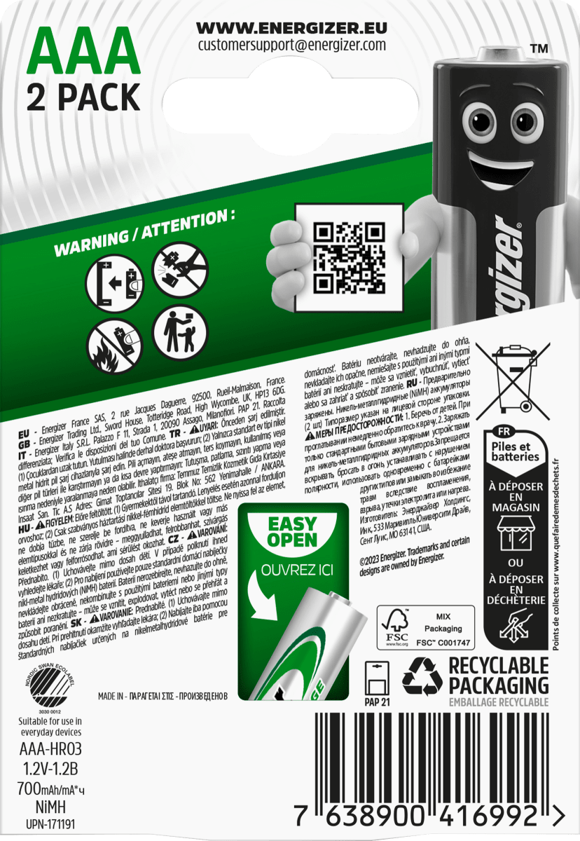 Akkus Recharge Power Plus AAA, 2 St