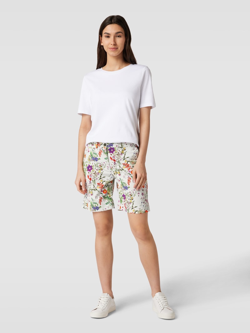 Bermudas mit Allover-Muster Modell 'JACQUELINE CURVY' in offwhite