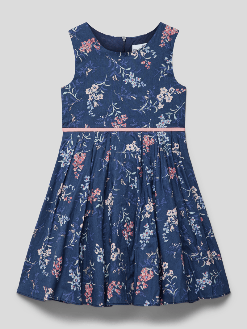 Minikleid mit floralem Muster in marineblau