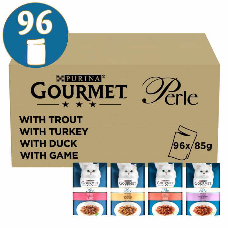 GOURMET Nassfutter GOURMET Perle Erlesene Streifen in Gelee Sorten-Mix 96x85g