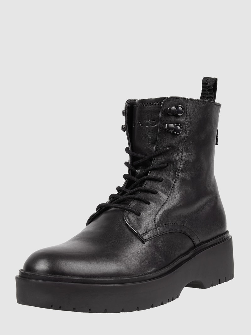 Lederboots mit Schnürverschluss Modell 'Bria' in schwarz