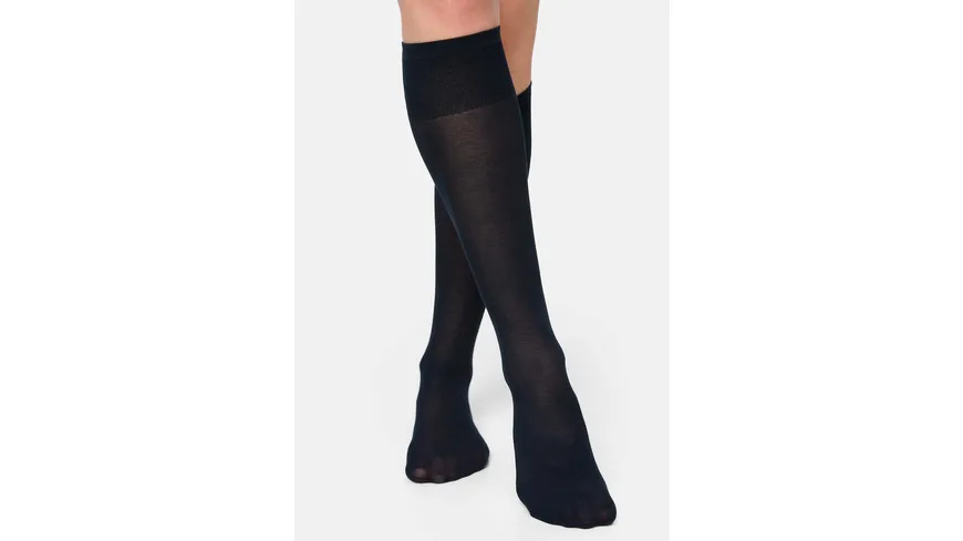 NUR DIE Damen Kniestrümpfe Cotton Sensation 60 DEN schwarz