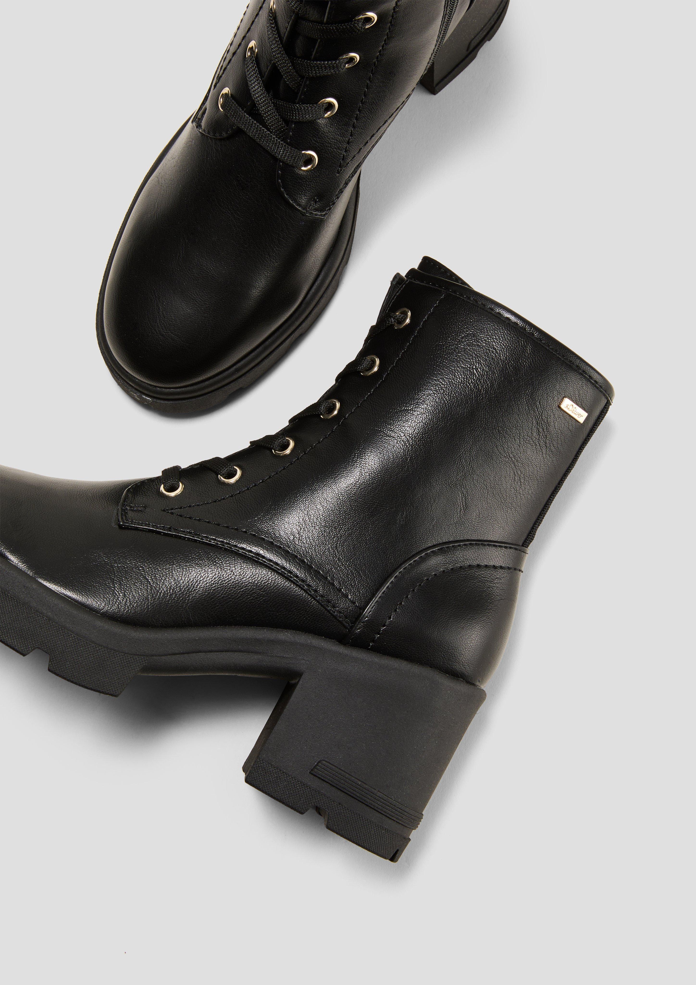 Stiefel mit Blockabsatz in Leder-Optik  6008283-001
