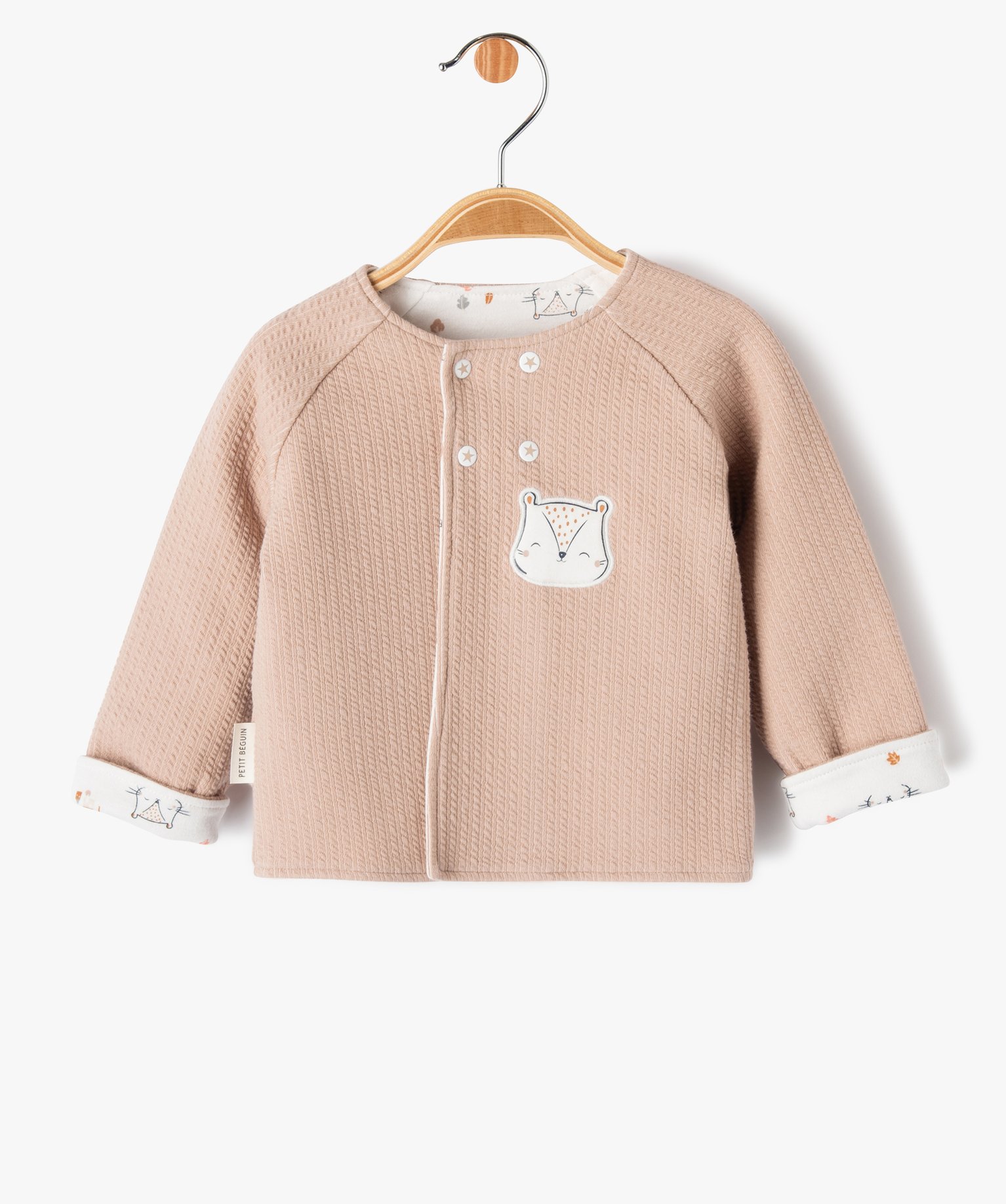 Gilet réversible bébé - Petit Béguin marron clair | GEMO