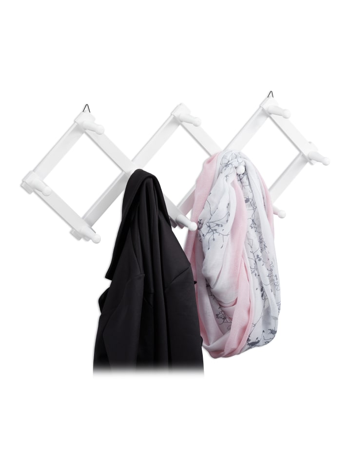 relaxdays Wandgarderobe in Weiß günstig kaufen onesize