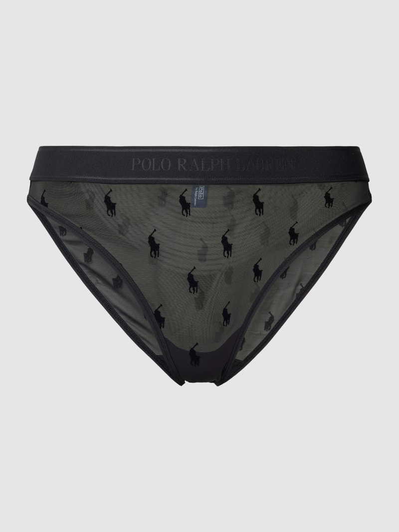 Slip mit Allover-Logo-Muster in schwarz