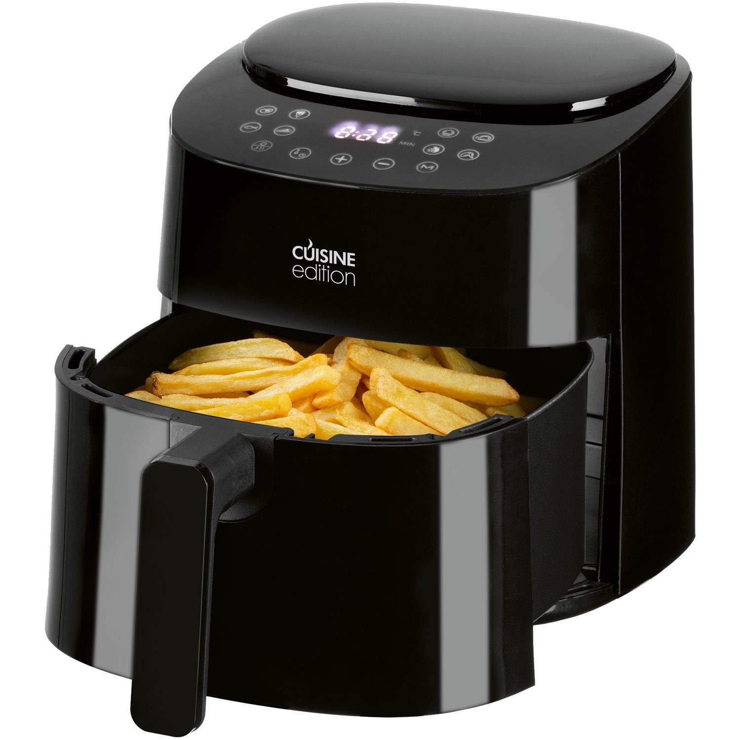 Cuisine Edition Heißluftfritteuse 12081, 1450 W, 8 voreingestellte Programme inkl. Dörren, Timer, Touch-Display