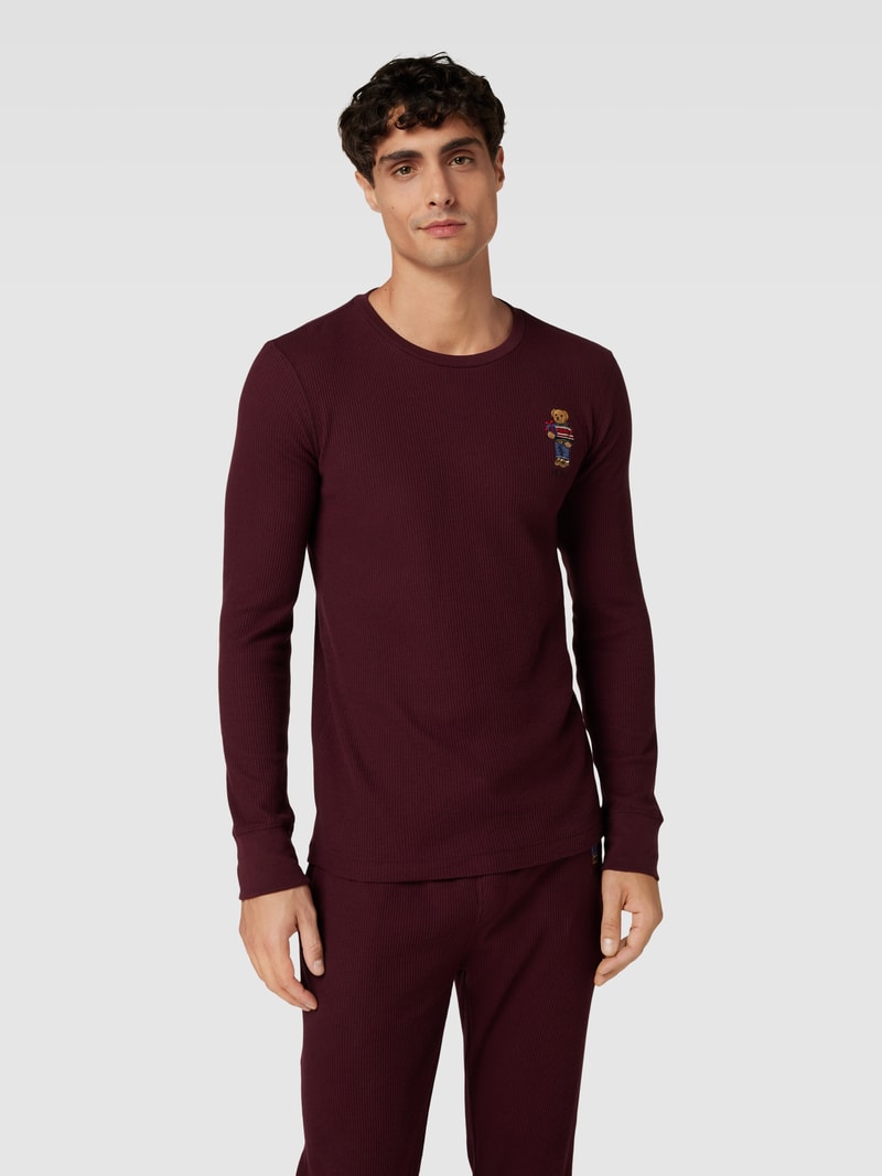 Sweatanzug mit Motiv-Stitching in bordeaux rot