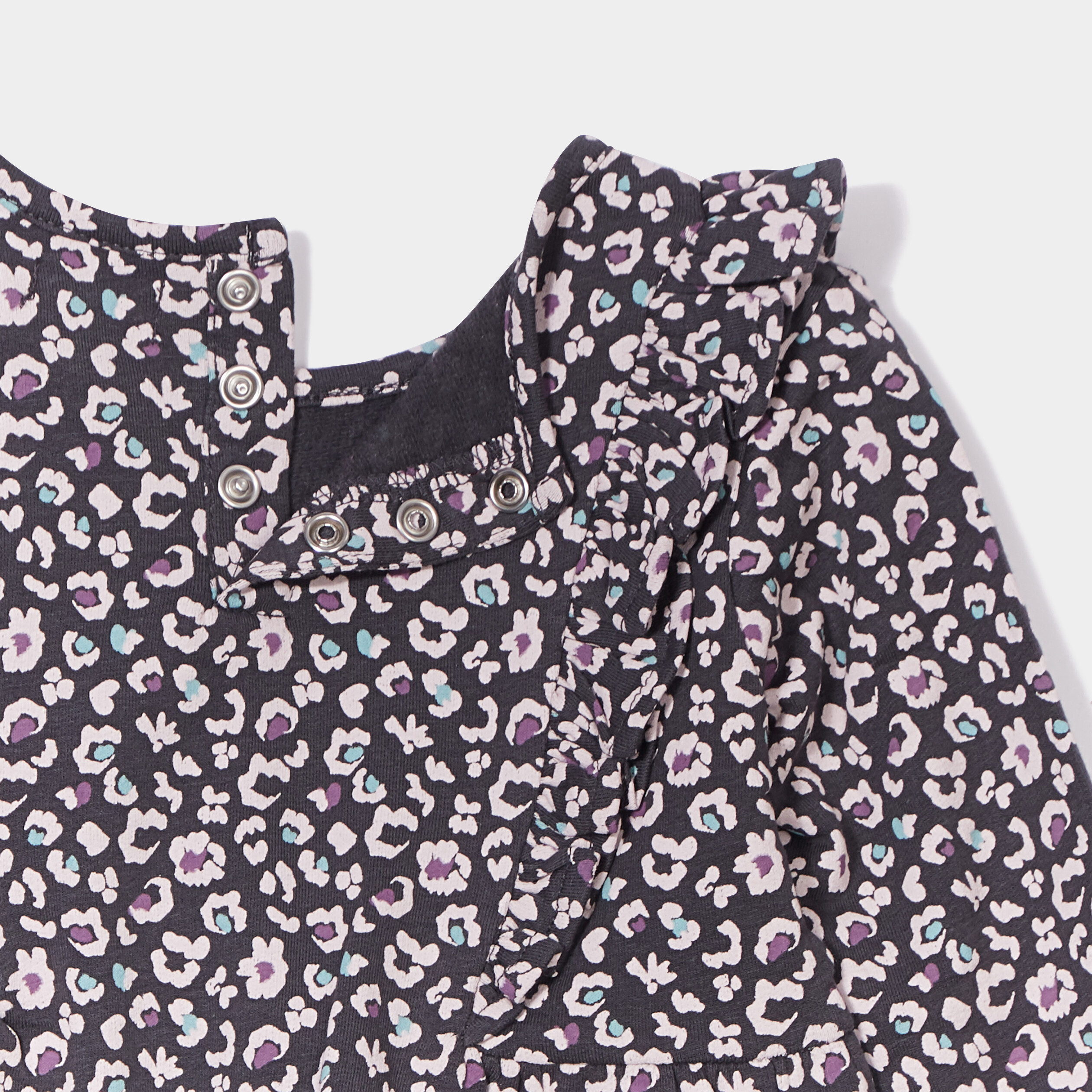 Ensemble robe et legging coton gris foncé bébé fille | La Halle