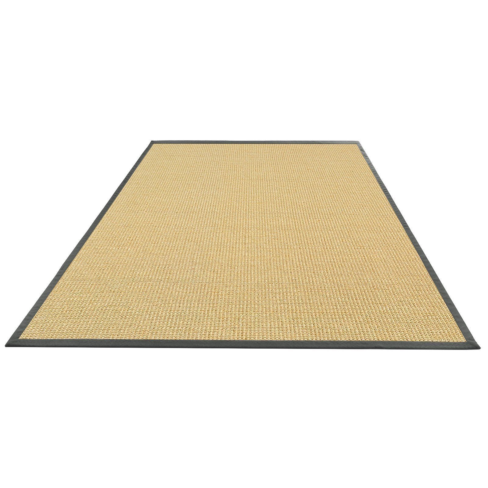 Sisalteppich Havanna Natur mit farbiger Bordüre, verschiedene Größen & Farben, Karat, rechteckig, Höhe: 6 mm