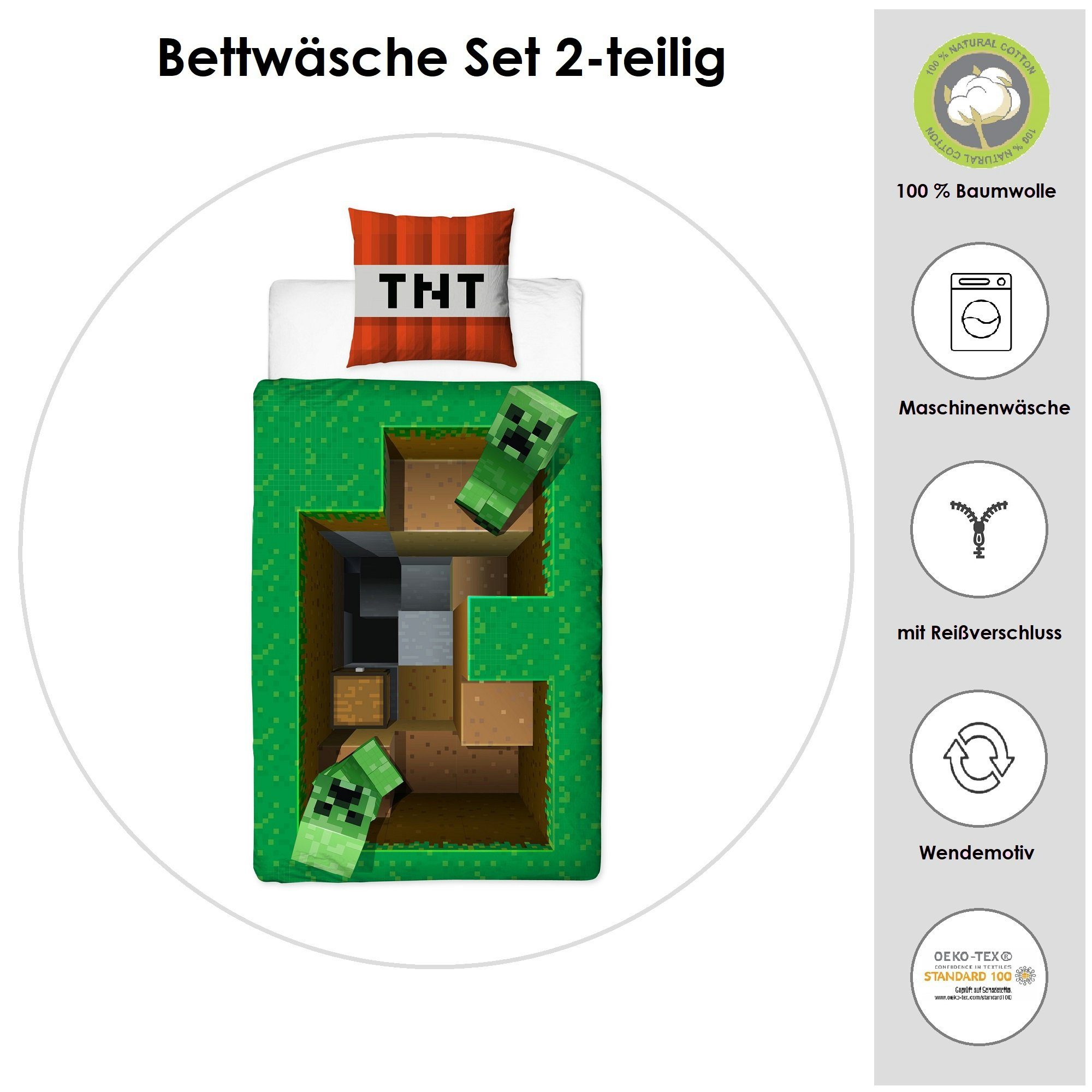 Kinderbettwäsche Minecraft 