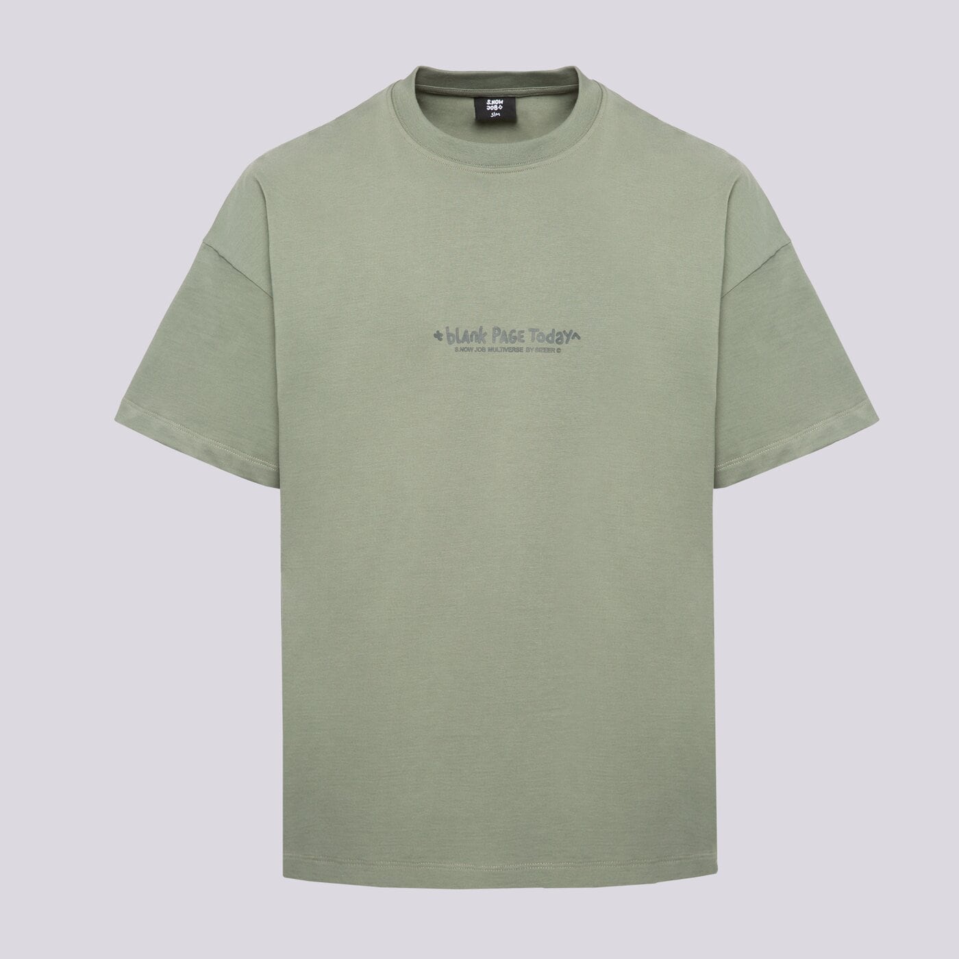 S.NOW JOB SIZEER T SHIRT “BLANK PAGE”-OLIVE Grün