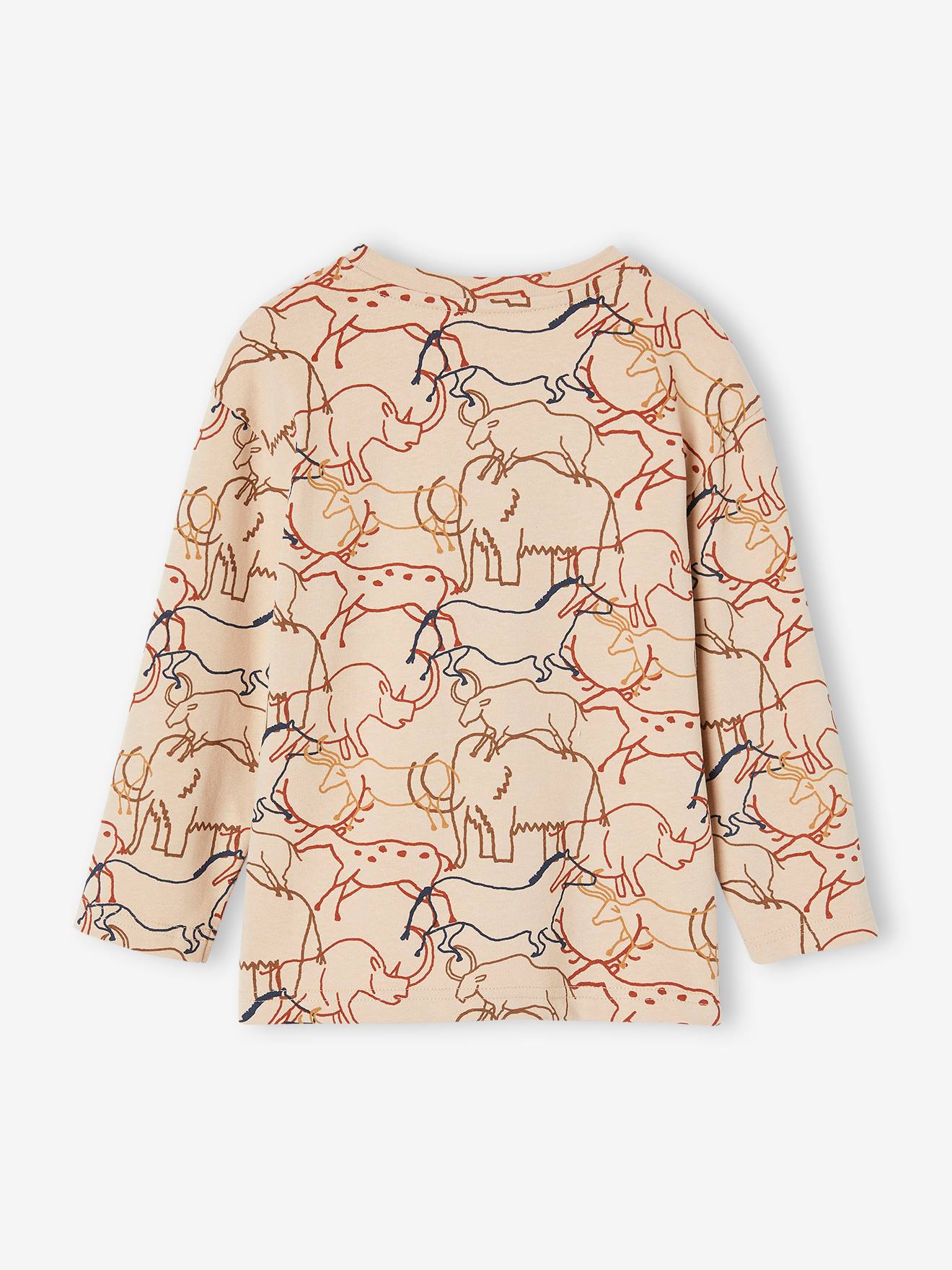 Vertbaudet Jungen Shirt mit Urzeit-Tieren - beige