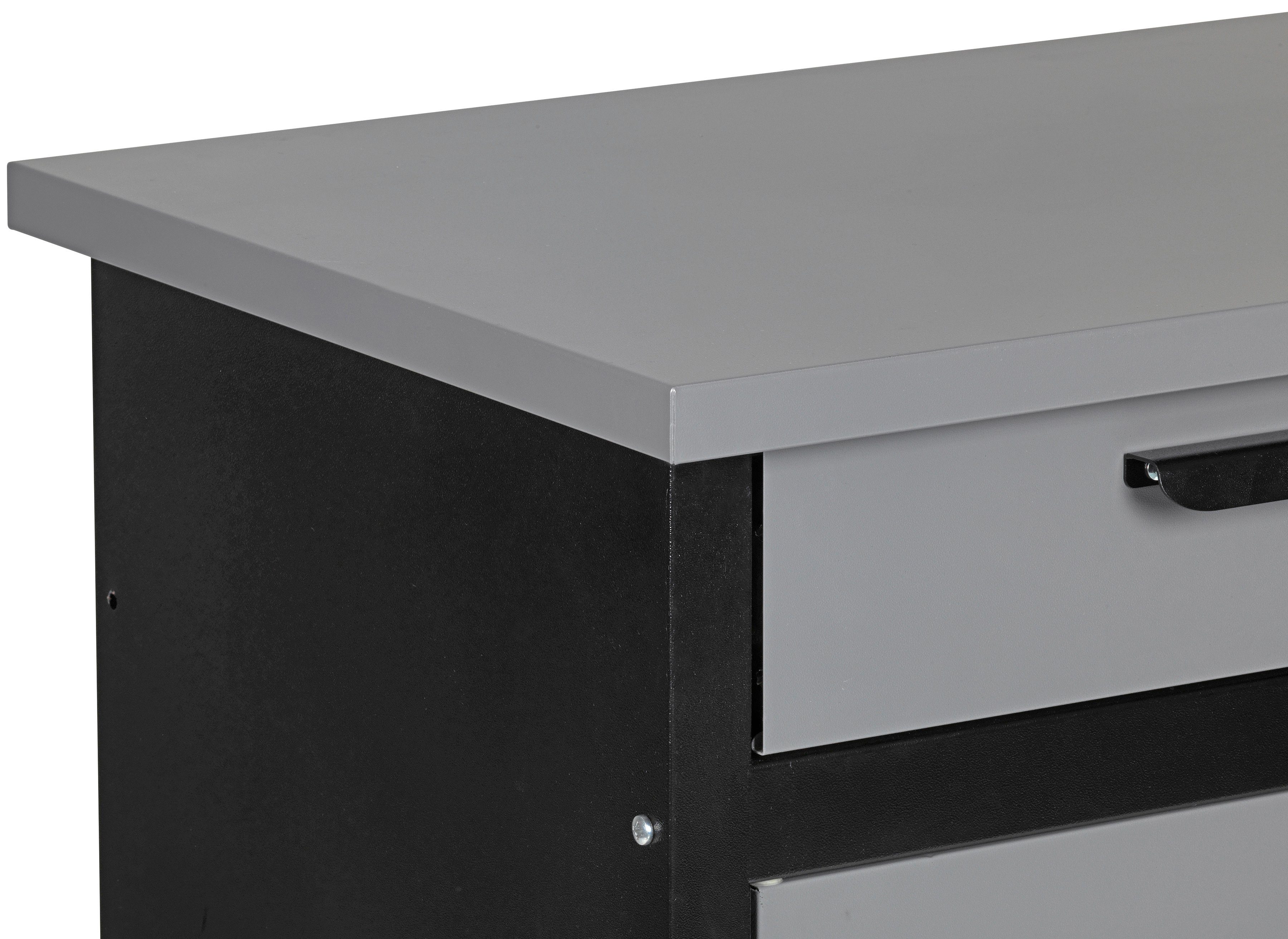 Profiwerk Werkbank Kiel, Breite 160 cm, abschließbar, höhenverstellbar, robuste Arbeitsplatte
