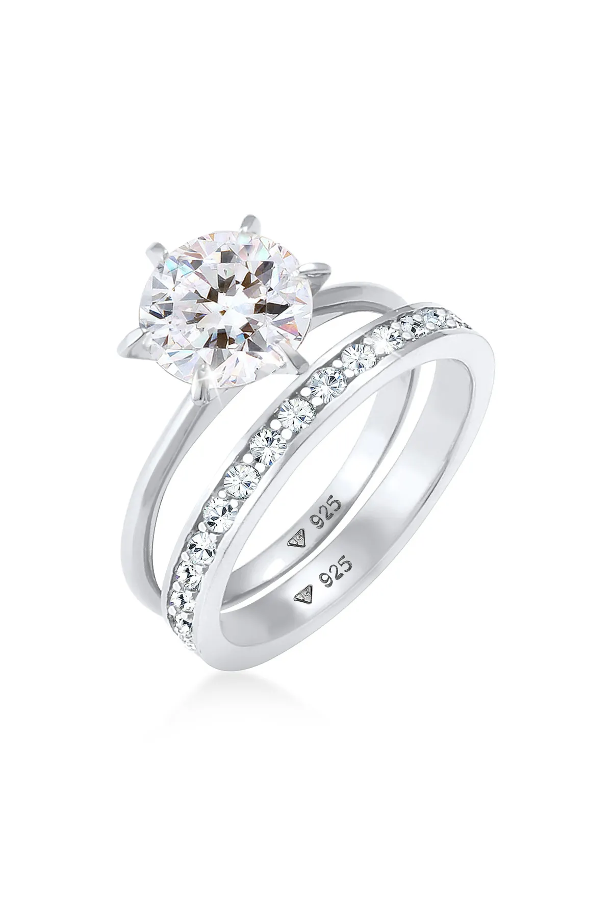 ELLI  Ring Eternity Kristalle Set 925 Silber