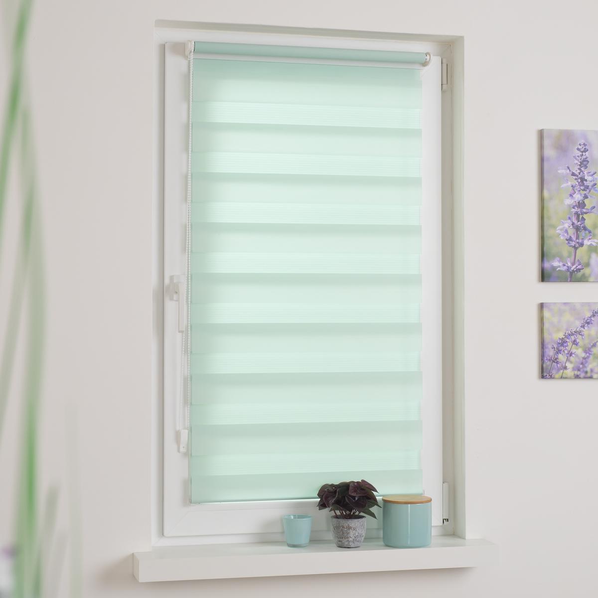 Bella Casa Duo-Rollo mini, Klemmfix Doppelrollo, pastellgrün, Rollo 80 x 160 cm (B x H)
