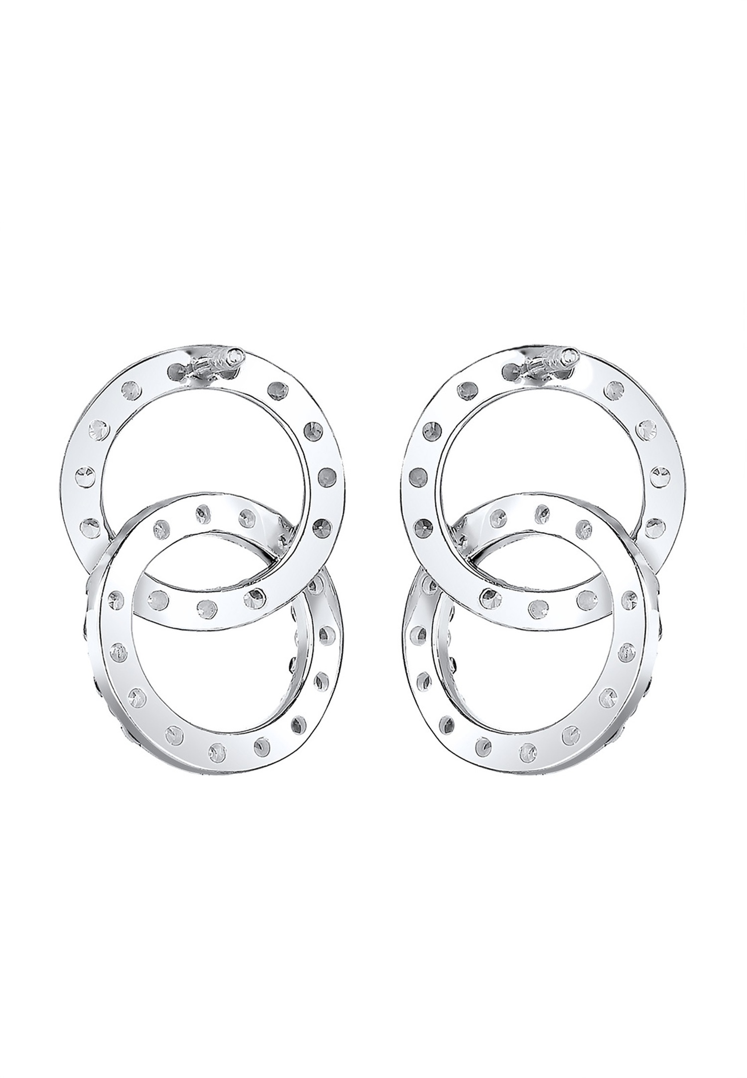 Cerchio geometrico di tendenza da donna Elli con cristalli in argento sterling 925