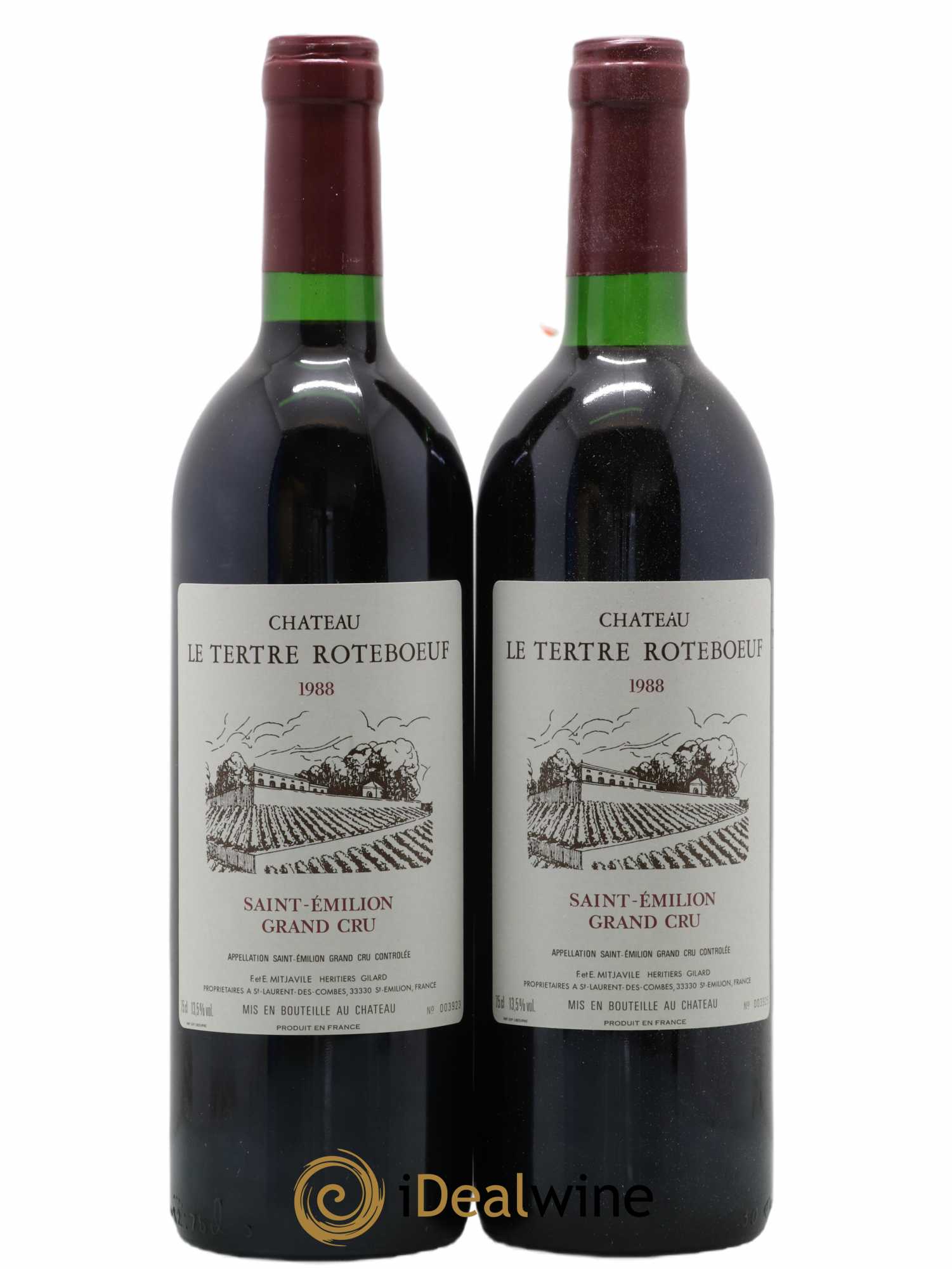 Château Tertre Roteboeuf  1988 - Lot de 2 Bouteilles