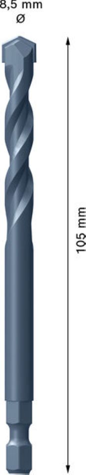 Bosch Blauw Accessoires 2608901968 Centreerboor voor EXPERT Power Change Plus TCT, Ã8,5 x 60 x 105 mm