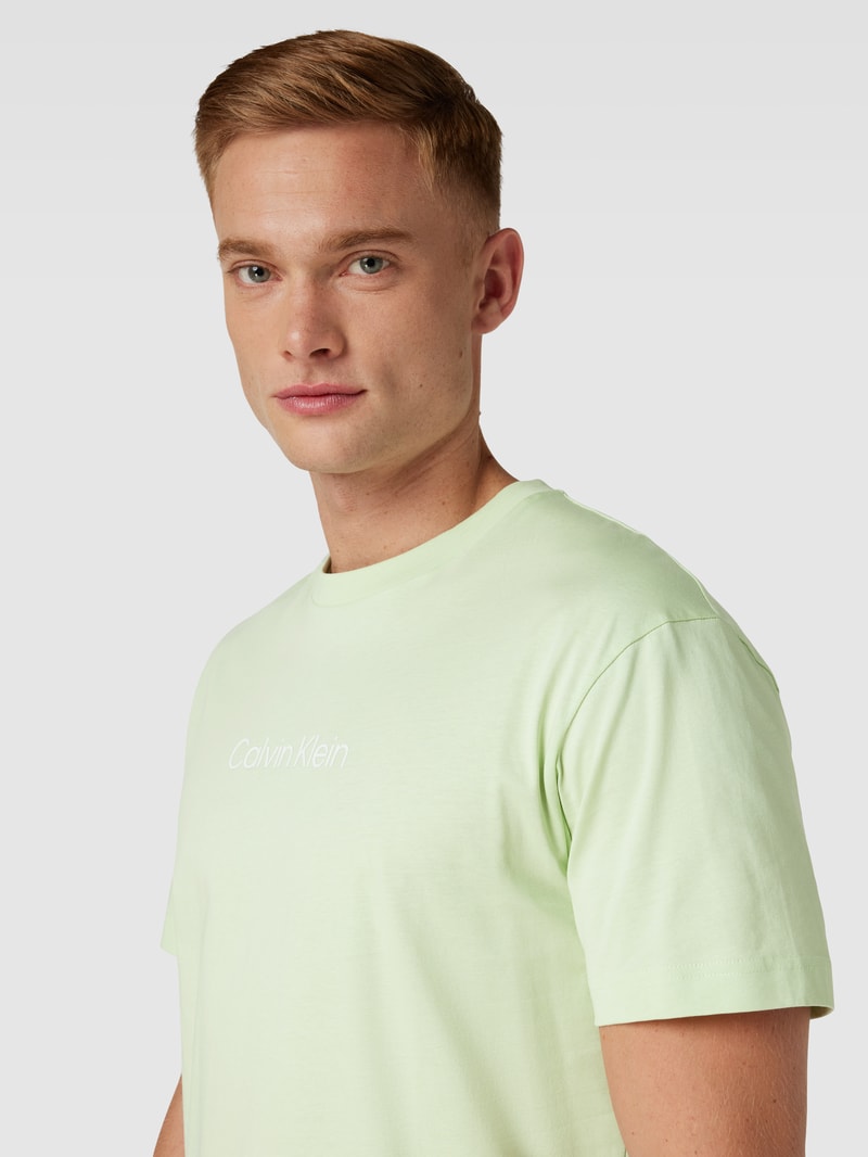 T-Shirt mit Label-Print Modell 'HERO' in neon grün