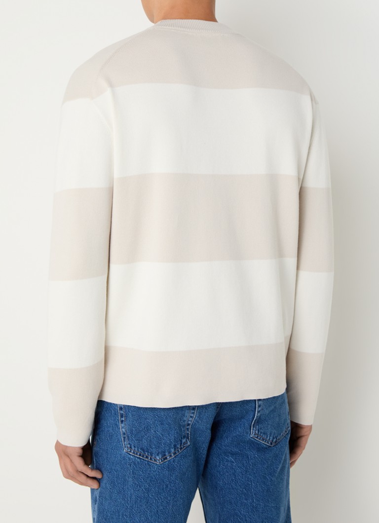 Calvin Klein Fine-knit sweater with stripe print and logo