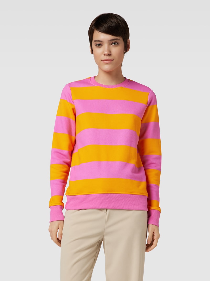 Sweatshirt mit Blockstreifen in pink