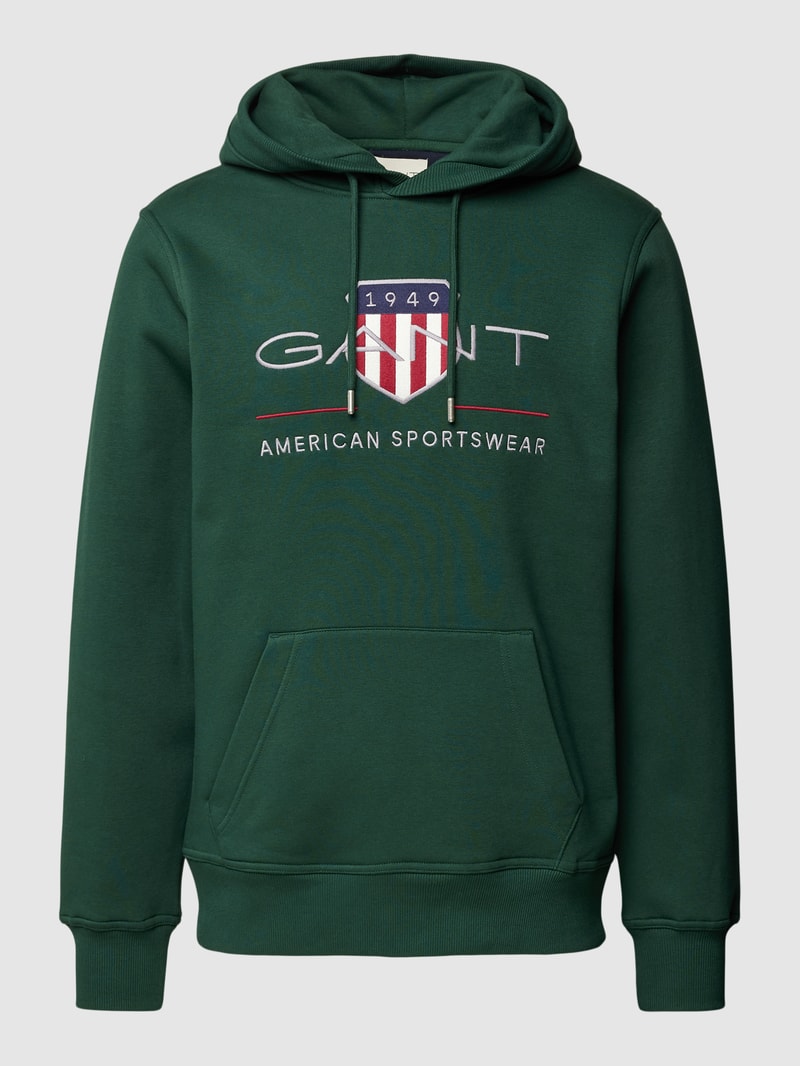 Hoodie mit Känguru-Tasche in dunkelgrün