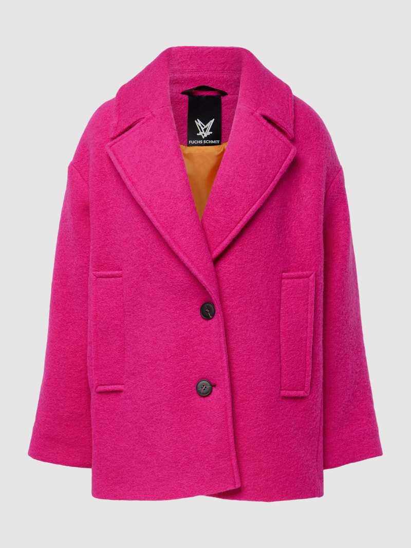 Wolljacke mit Reverskragen in rosa
