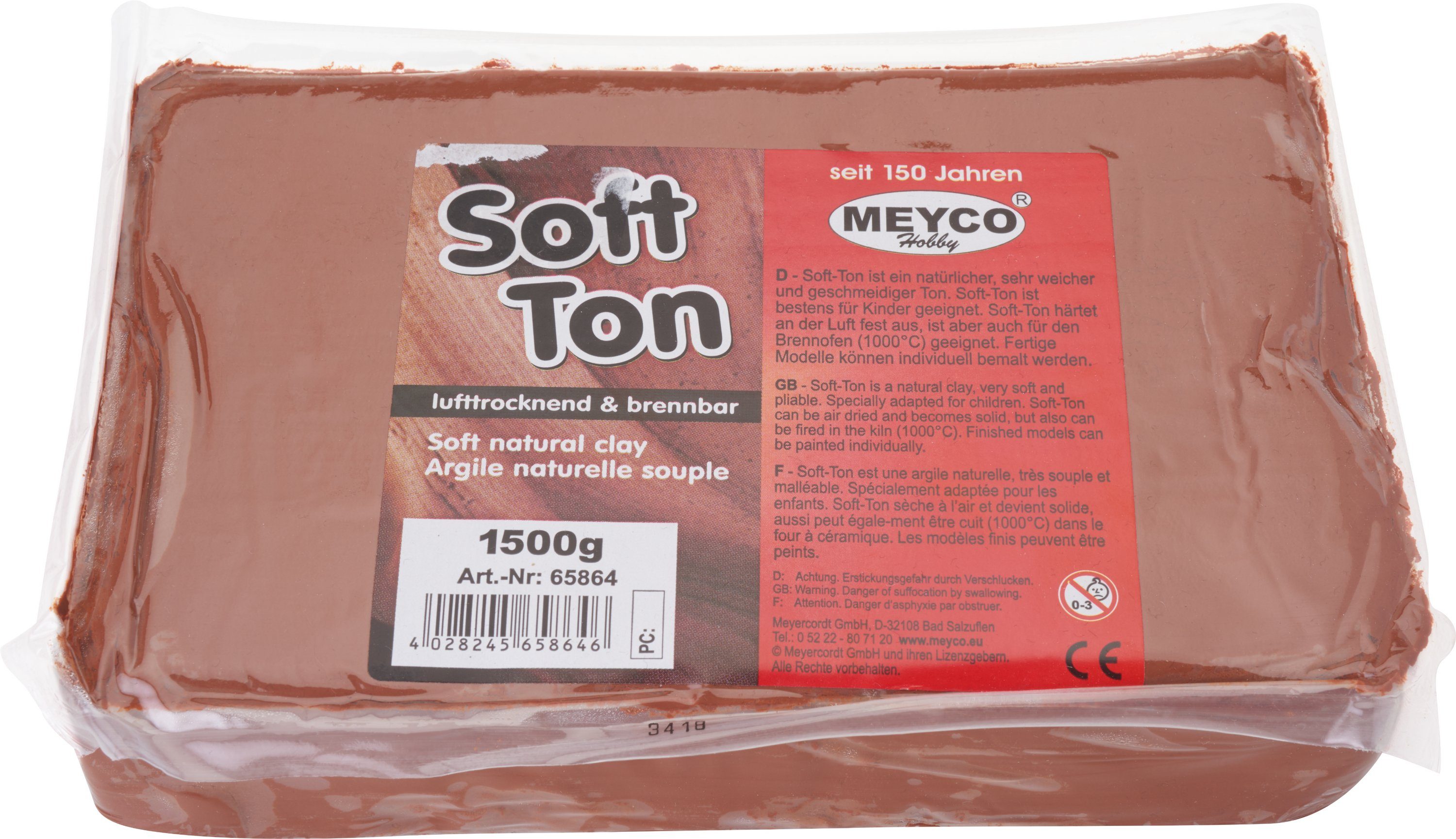 MEYCO Hobby Modelliermasse Soft Ton, 1,5 Kg